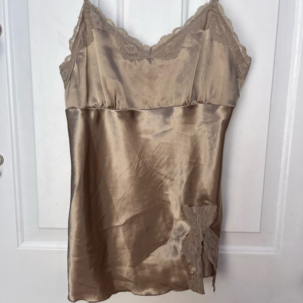 Vintage Y2K self esteem satin lace cami XL